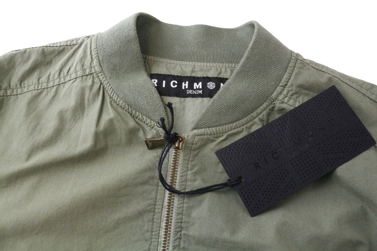 RICHMOND vyriška bomber striukė 48 žalia grynos medvilnės lengva laisvalaikio stiliaus 