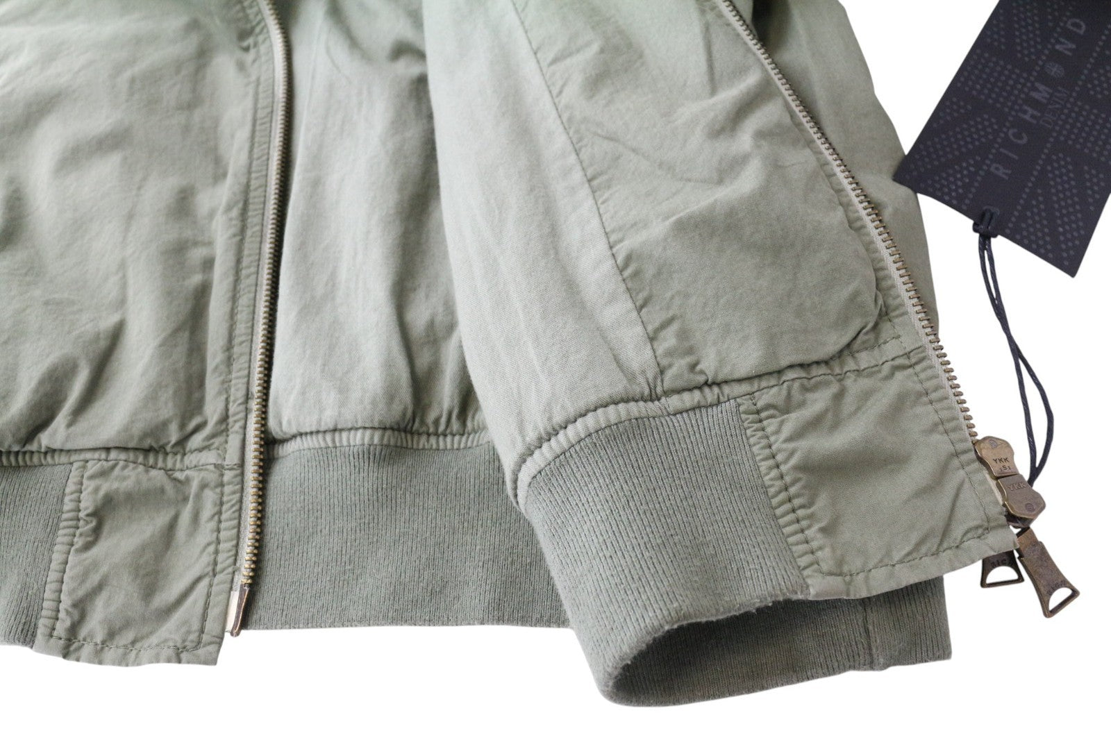 RICHMOND vyriška bomber striukė 48 žalia grynos medvilnės lengva laisvalaikio stiliaus 