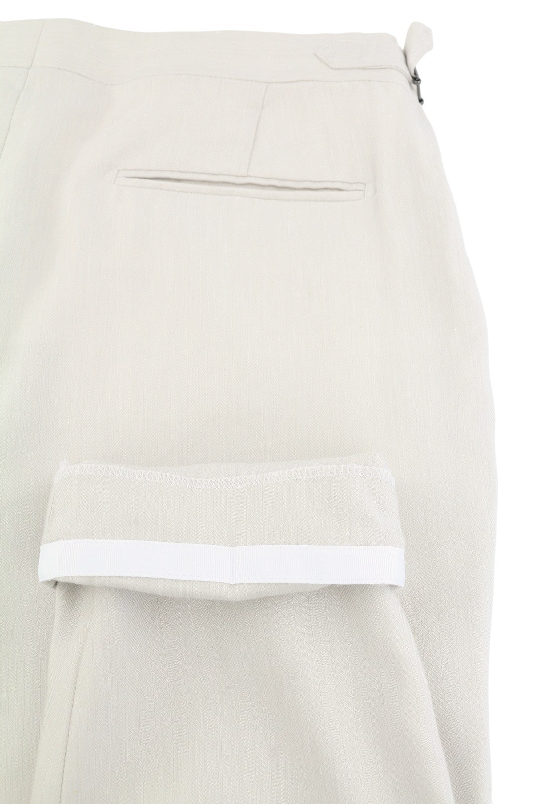 SUITSUPPLY Brescia vyriškos kelnės, UK42L, šviesiai pilkos, lininės, vilnonės, šilko, atlenkiamos, plonos 