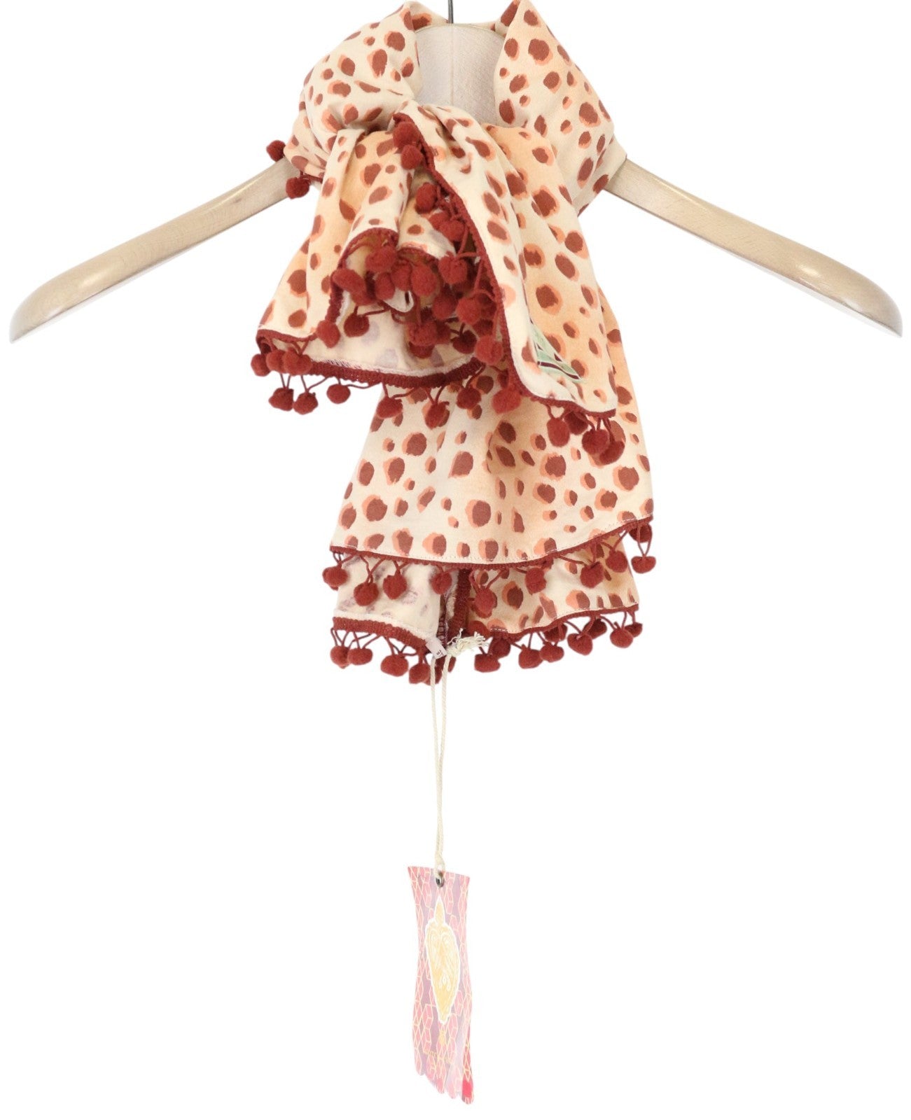 SCOTCH R'BELLE mergaitiškas šalikas OS oranžinis laisvalaikio lengvas raštuotas aksesuaras 