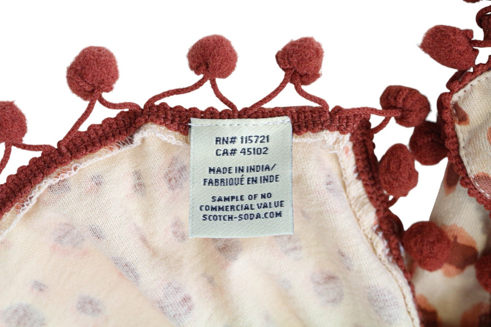 SCOTCH R'BELLE mergaitiškas šalikas OS oranžinis laisvalaikio lengvas raštuotas aksesuaras 