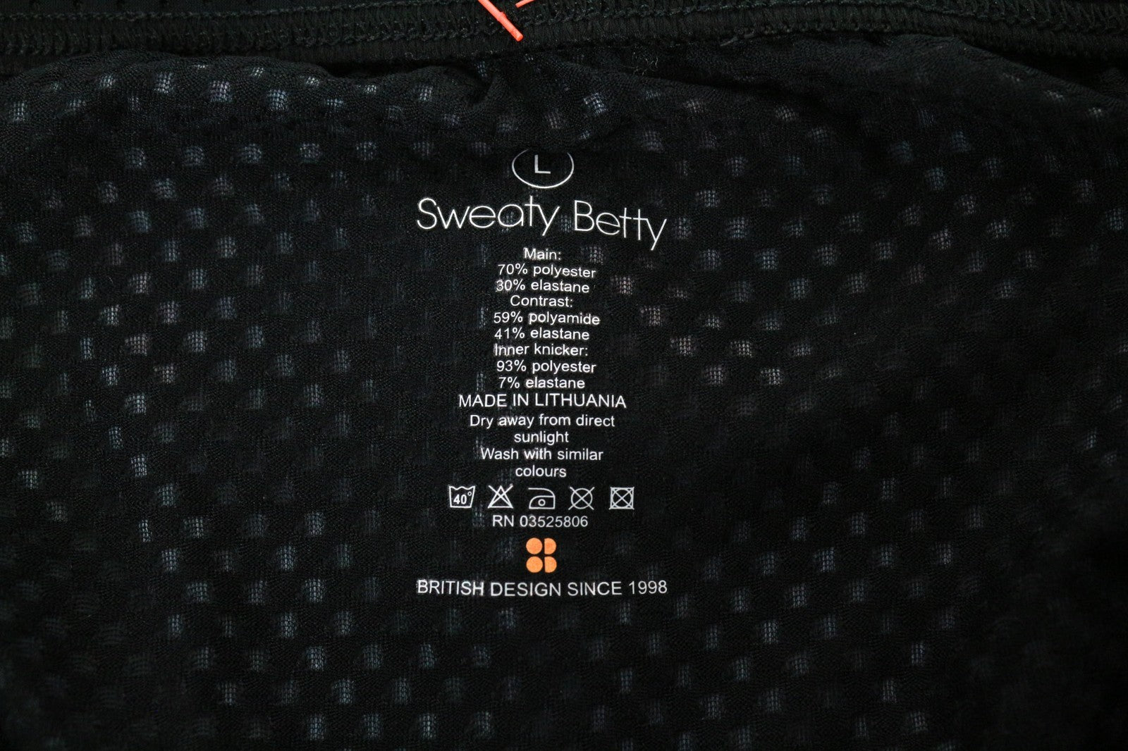 SWEATY BETTY moteriški trišuolio šortai L dydžio, mėlyni, marginti, lengvi vasariniai drabužiai 