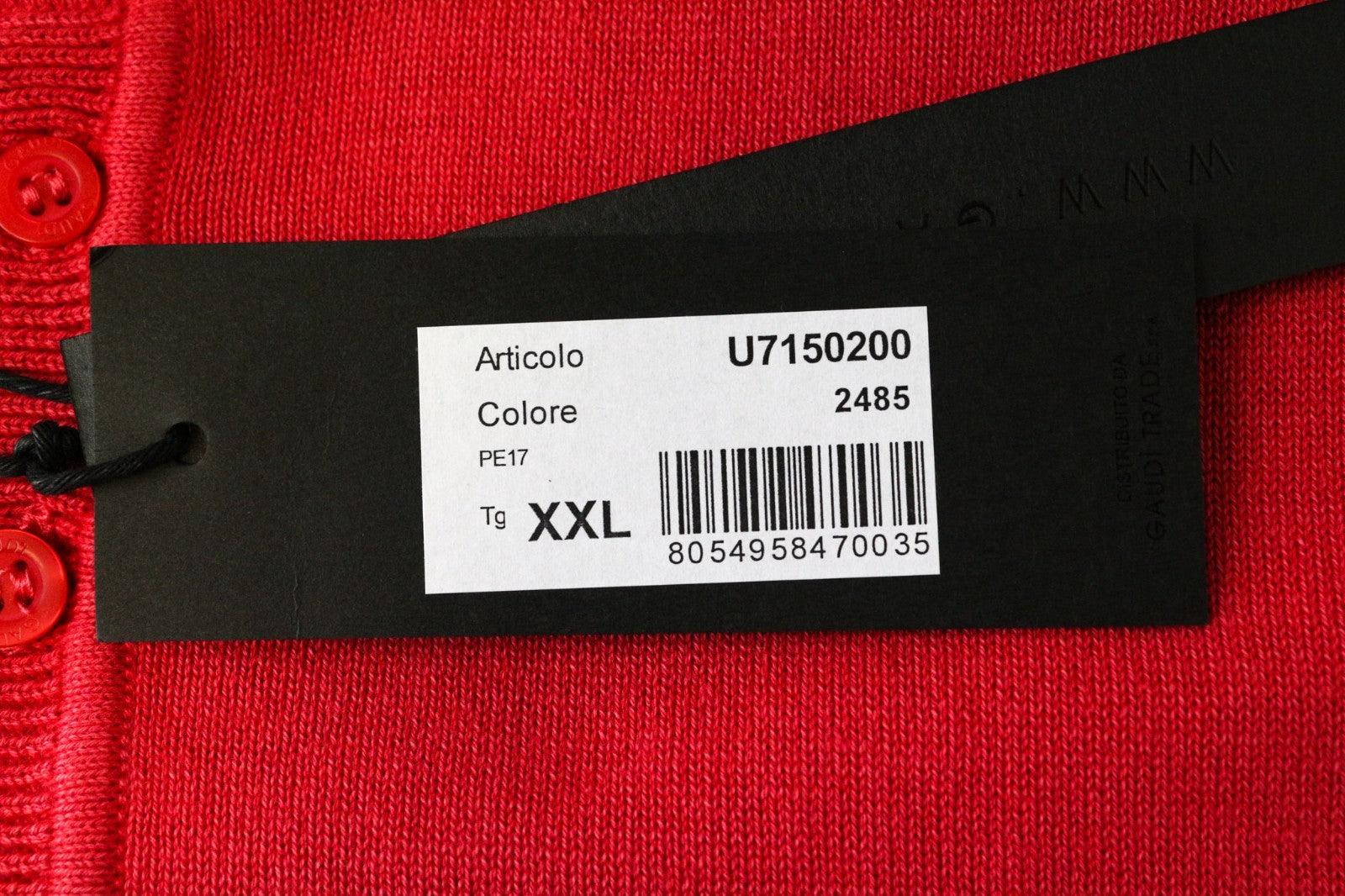 GAUDI vyriškas džemperis, 2XL, raudonas medvilninis megztinis su ilgomis rankovėmis 