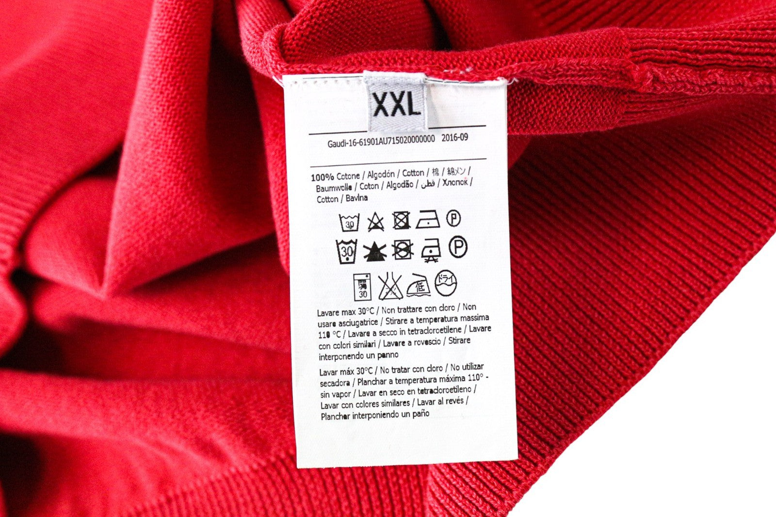 GAUDI vyriškas džemperis, 2XL, raudonas medvilninis megztinis su ilgomis rankovėmis 