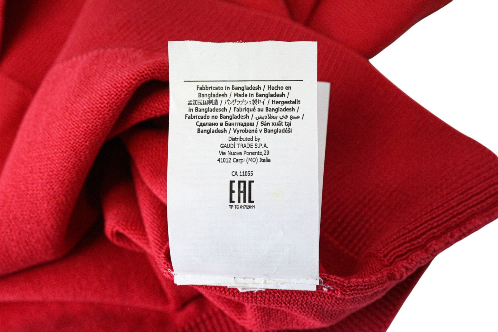 GAUDI vyriškas džemperis, 2XL, raudonas medvilninis megztinis su ilgomis rankovėmis 