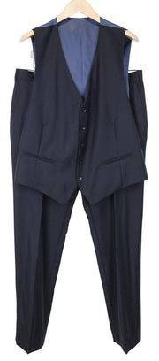 SUITSUPPLY Ferrara Men's Suit UK46R Navy Blue Wool 2 Piece Trousers Waistcoat