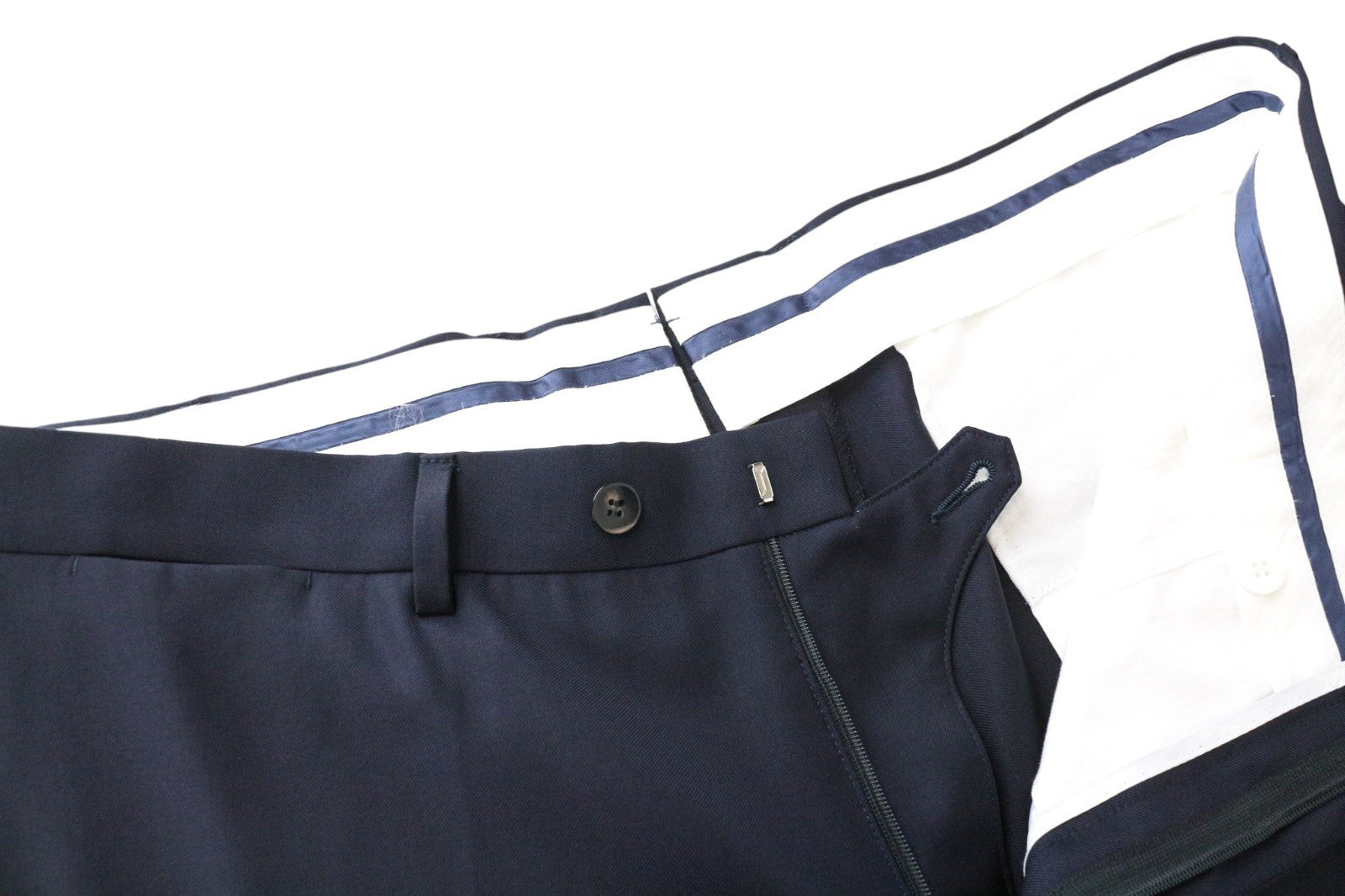 SUITSUPPLY Ferrara Men's Suit UK46R Navy Blue Wool 2 Piece Trousers Waistcoat