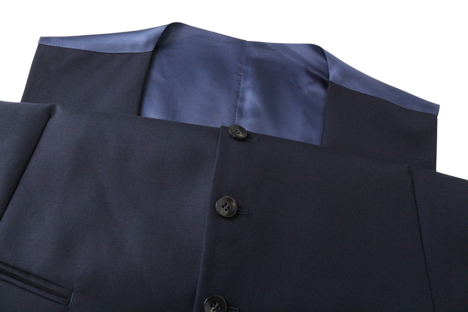 SUITSUPPLY Ferrara Men's Suit UK46R Navy Blue Wool 2 Piece Trousers Waistcoat