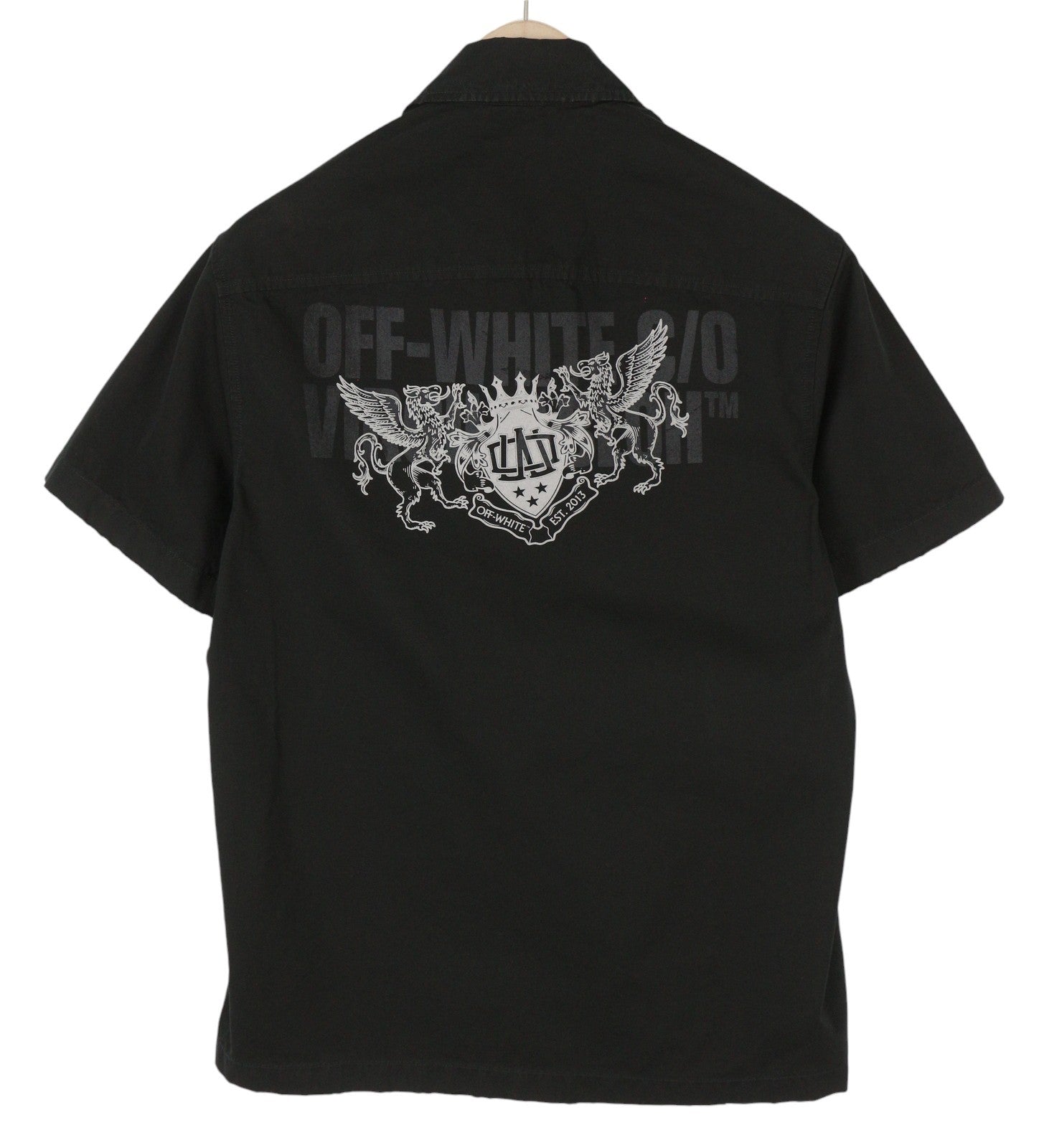 BALTA VIRGIL ABLOH Emblem Popl Slim Bowling vyriški marškinėliai 46 juodi F25 RRP845 