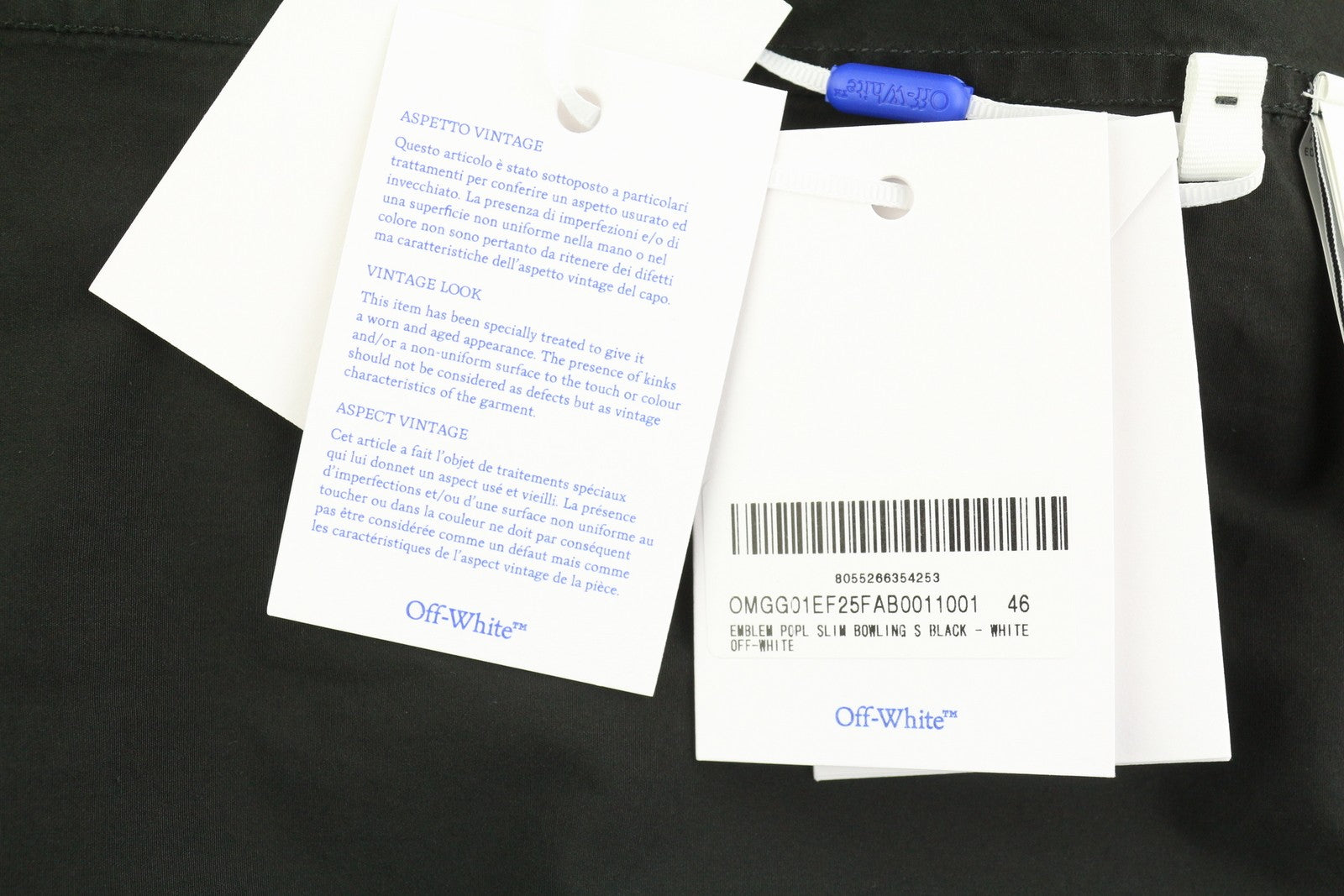 BALTA VIRGIL ABLOH Emblem Popl Slim Bowling vyriški marškinėliai 46 juodi F25 RRP845 