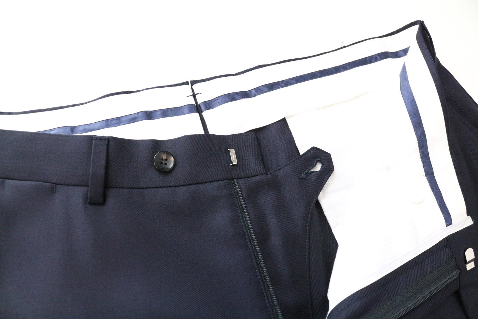 SUITSUPPLY Ferrara Men's Suit UK44S Navy Wool Lined 2 Piece Waistcoat Trousers