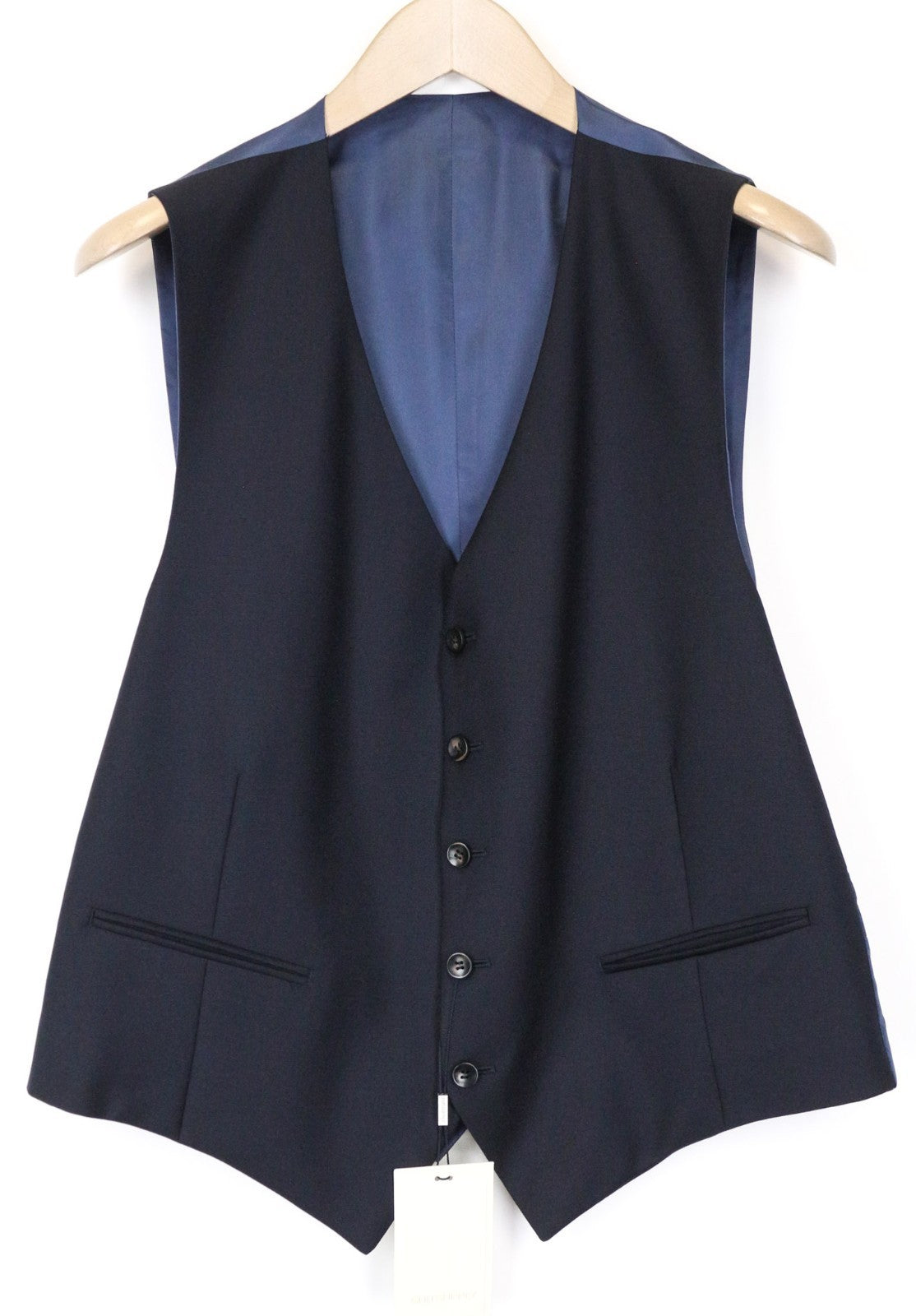 SUITSUPPLY Ferrara Men's Suit UK44S Navy Wool Lined 2 Piece Waistcoat Trousers