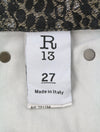 Jeans Boyfriend Brown Snake Jacquard