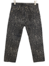 Jeans Boyfriend Brown Snake Jacquard