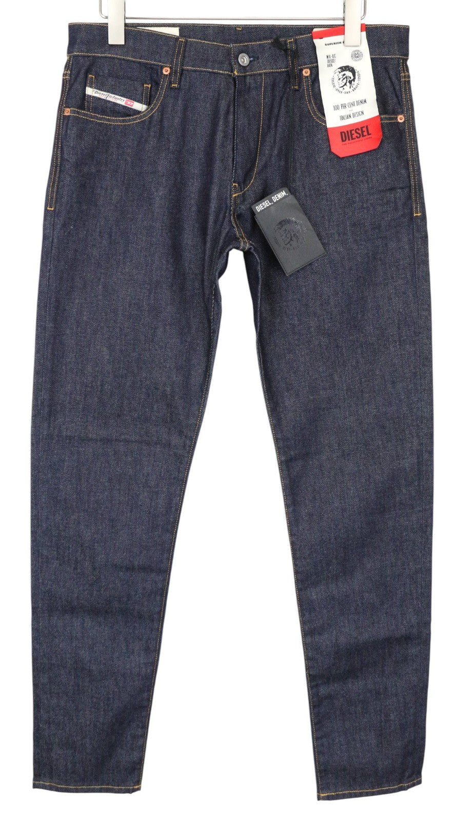 DIESEL D-Strukt 082AC vyriški džinsai W34/L34 tamsiai mėlyni, tamprūs, siaurėjantys medvilniniai džinsai 