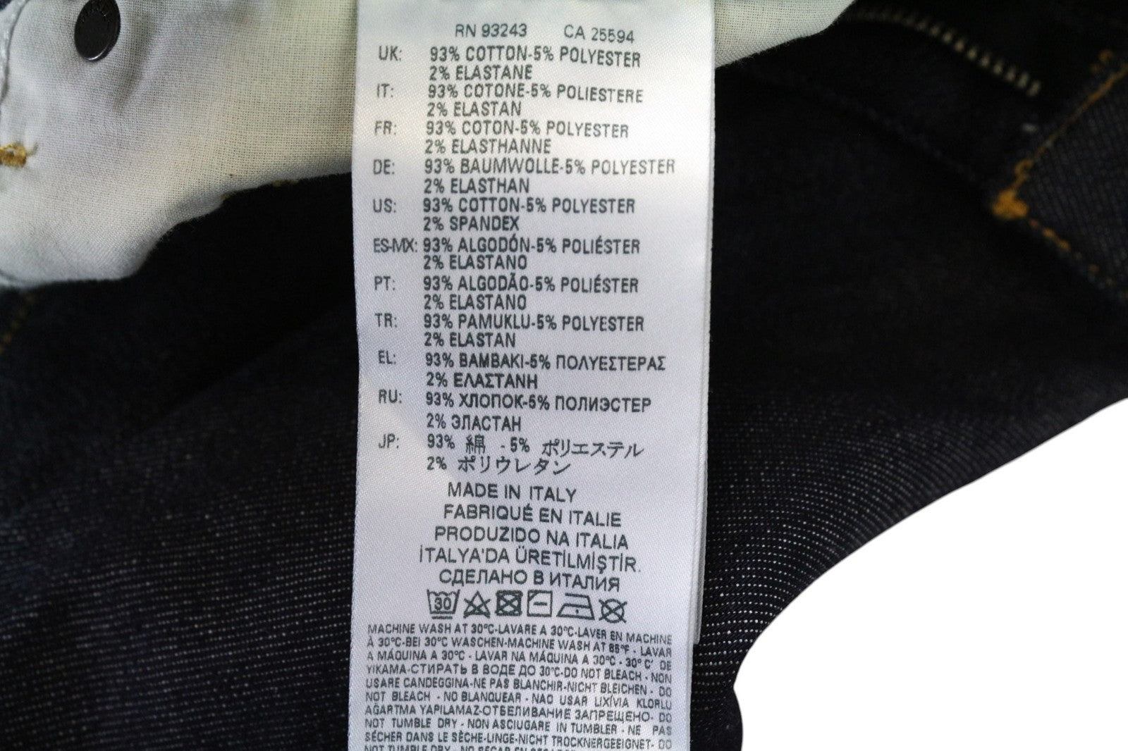 DIESEL D-Strukt 082AC vyriški džinsai W34/L34 tamsiai mėlyni, tamprūs, siaurėjantys medvilniniai džinsai 