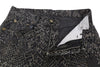 Jeans Boyfriend Brown Snake Jacquard