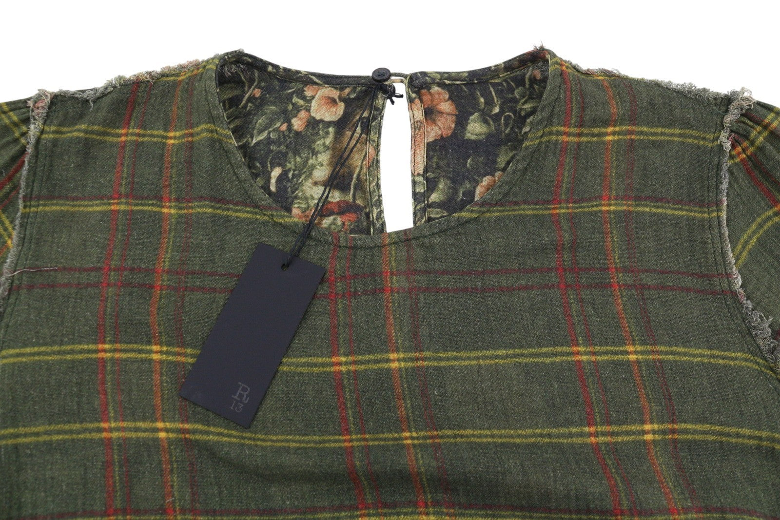 R13 dvipusė, smulkiai pjaustyta, laisvalaikio stiliaus midi moteriška suknelė L, alyvuogių spalvos, languota, Fromal, kamufliažinė, FW25 