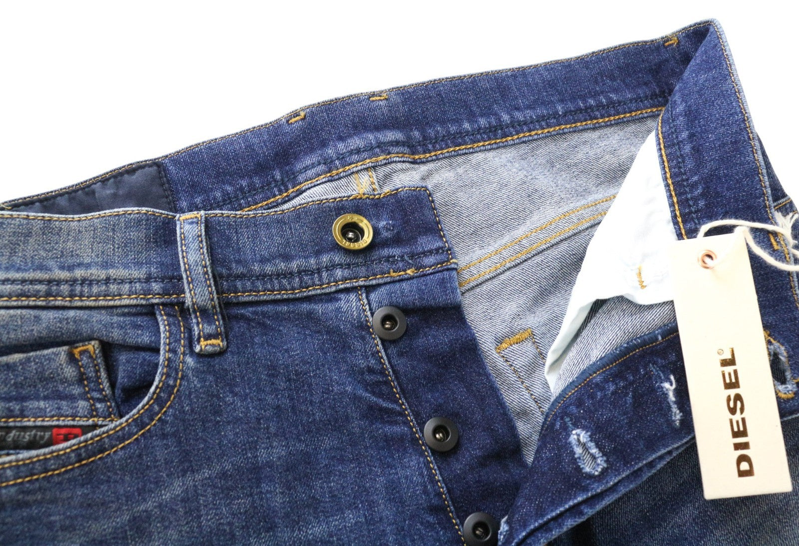 DIESEL Tepphar 087AW Men's Jeans W28/L32 Blue Cotton Slim Carrot Wash Stretch