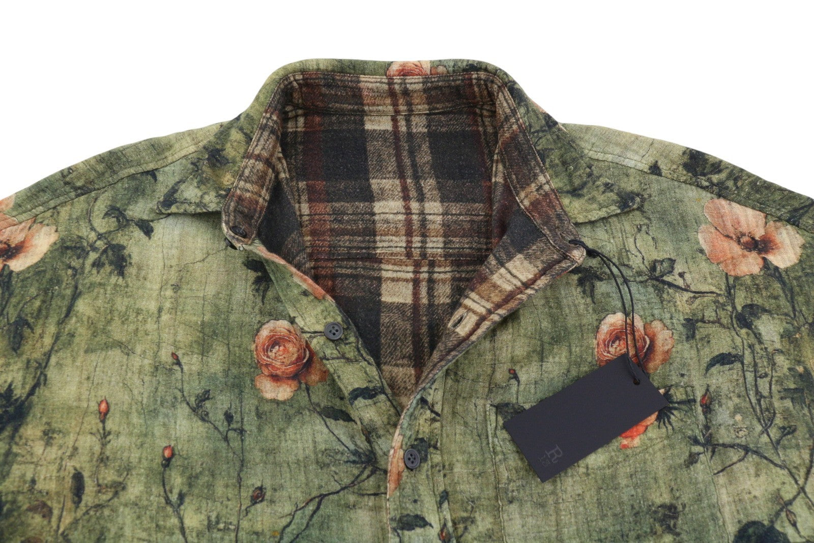 R13 dvipusė jumbo marškinių suknelė moterims M/L turkio spalvos gėlėta PF25 RRP899 