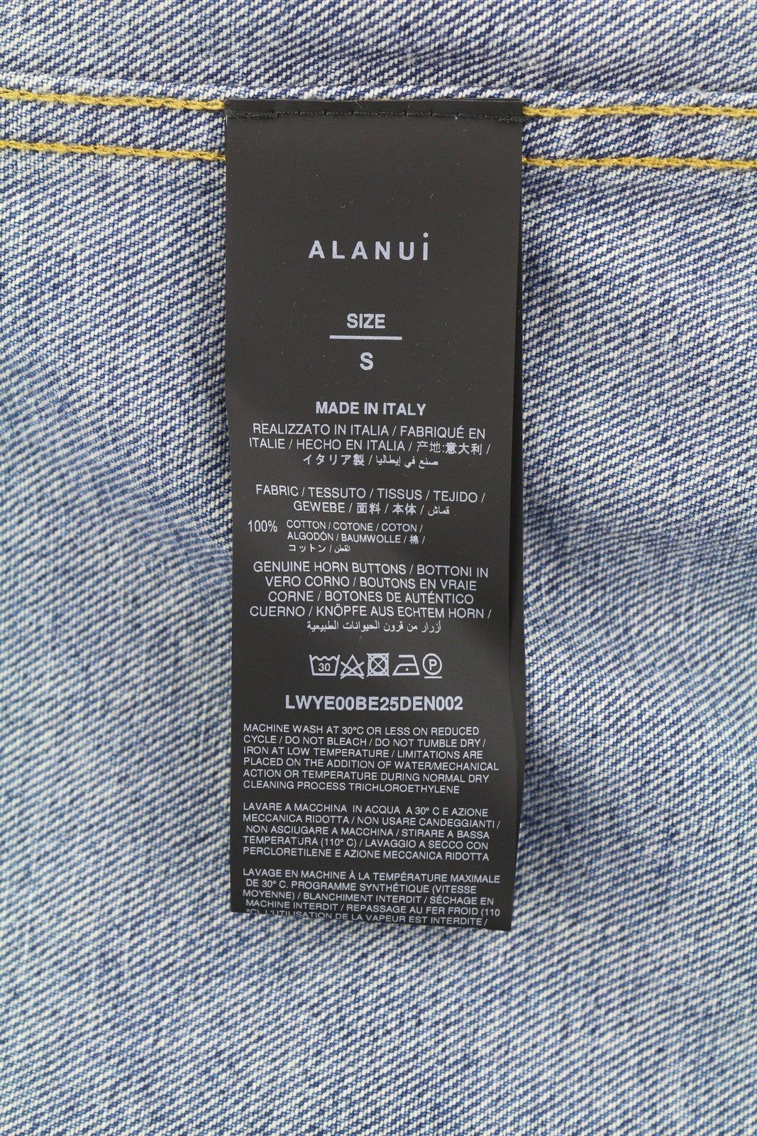 ALANUI Pacific Roads trumpinti džinsiniai moteriški marškiniai S dydžio mėlyni su apnašomis RRP815