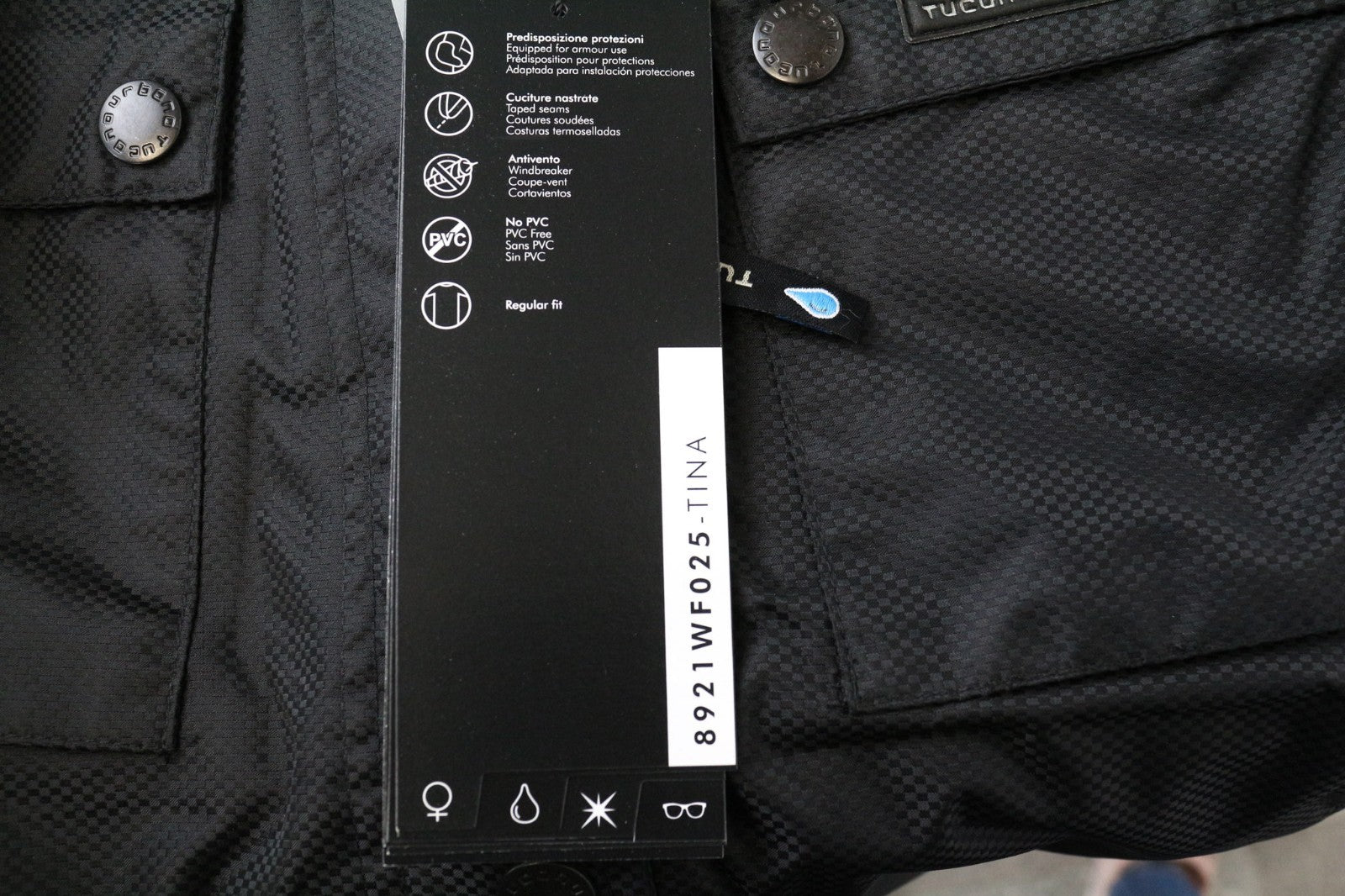 TUCANO URBANO Tina moteriška striukė M, juoda, pamušalu, motociklininkų, vieneilė 