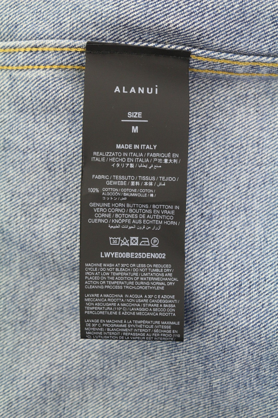 ALANUI Pacific Roads trumpinti džinsiniai moteriški marškinėliai M, mėlyni, su apnašomis RRP815