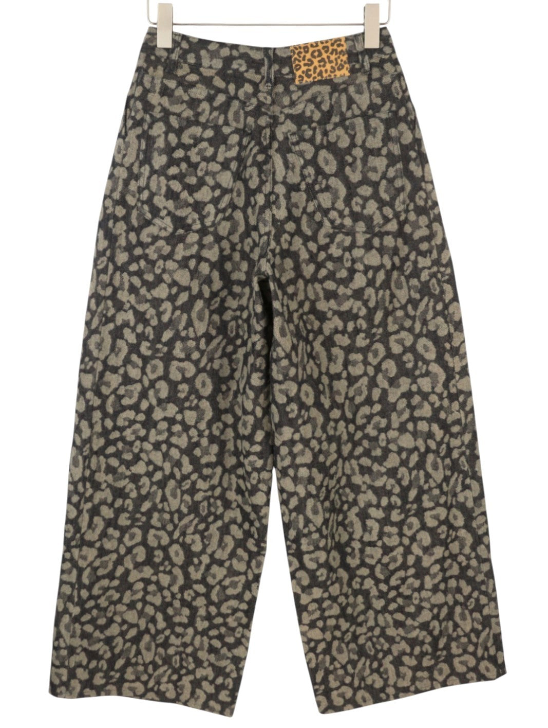 ALANUI Seattle Jungle plačių džinsinių moteriškų kelnių su leopardo raštu, RRP750 