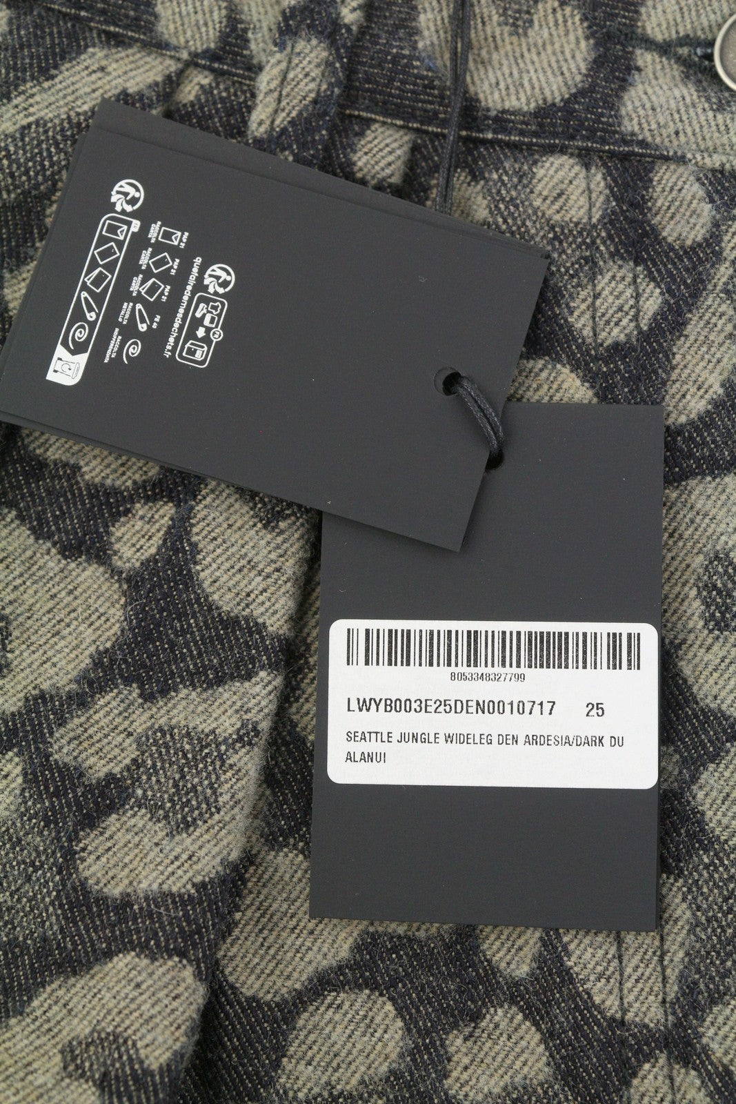 ALANUI Seattle Jungle plačių džinsinių moteriškų kelnių su leopardo raštu, RRP750 