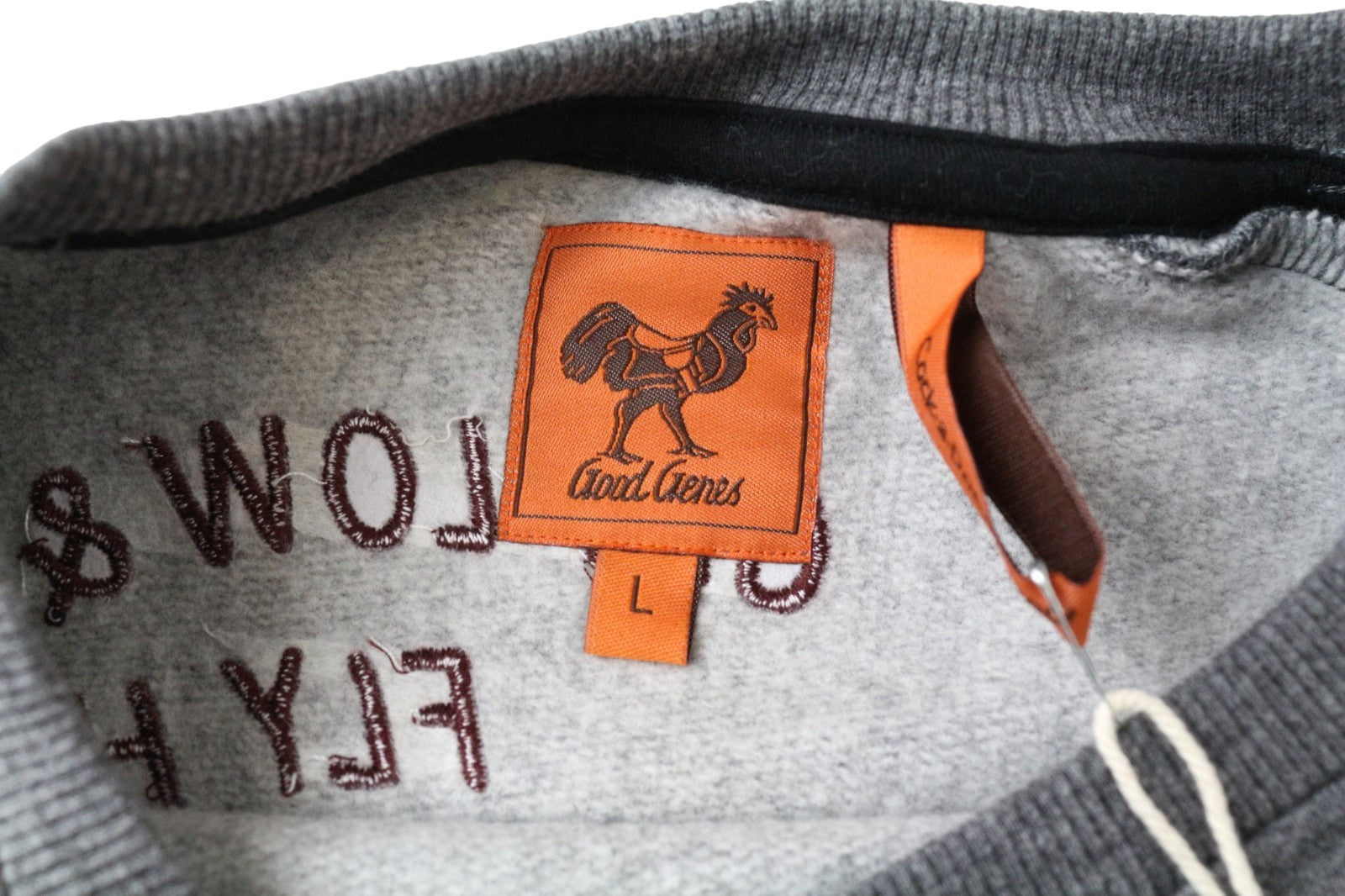 GOOD GENES vyriškas džemperis su pilku mišinio megztiniu logotipu ilgomis rankovėmis laisvalaikio palaidinė 