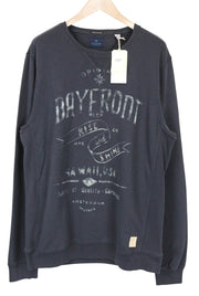 SCOTCH &amp; SODA Ams Couture vyriškas džemperis su tamsiai mėlynu logotipu ilgomis rankovėmis, 2XL 