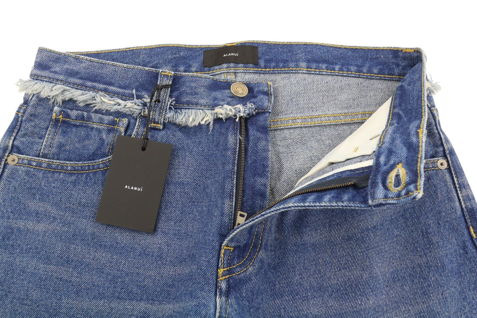 ALANUI Pacific Roads Regular moteriški džinsai W26 su užtrauktuku, dirbtinai sendinti, išblukę džinsai 