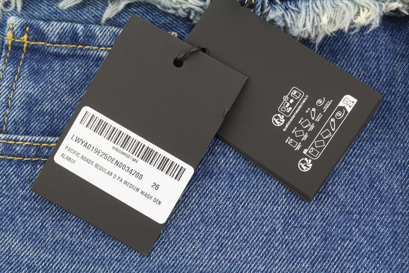 ALANUI Pacific Roads Regular moteriški džinsai W26 su užtrauktuku, dirbtinai sendinti, išblukę džinsai 