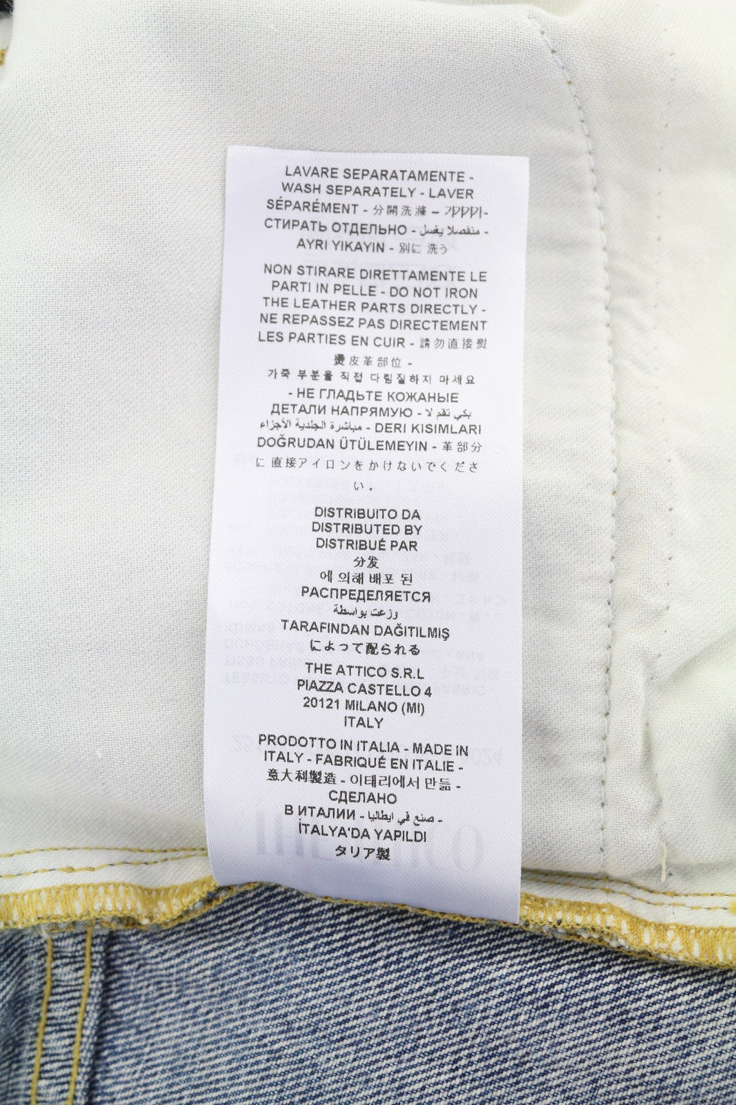 THE ATTICO moteriški džinsai W29 mėlyni laisvi, maišyto kirpimo, iškirptės detalės FW25 RRP790 