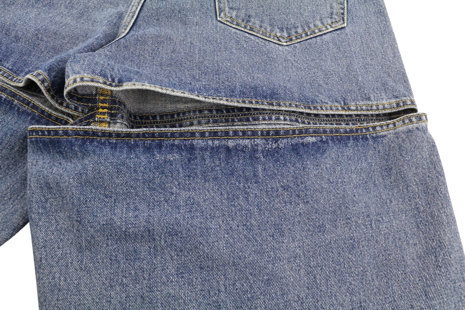 THE ATTICO moteriški džinsai W29 mėlyni laisvi, maišyto kirpimo, iškirptės detalės FW25 RRP790 