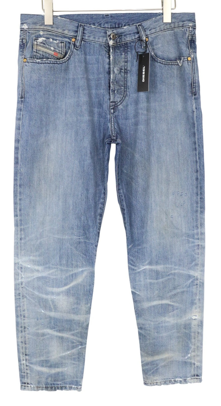 DIESEL Markhy 088AH Men's Jeans W34/L32 Blue Washed Slim Fit 5 Pocket Casual