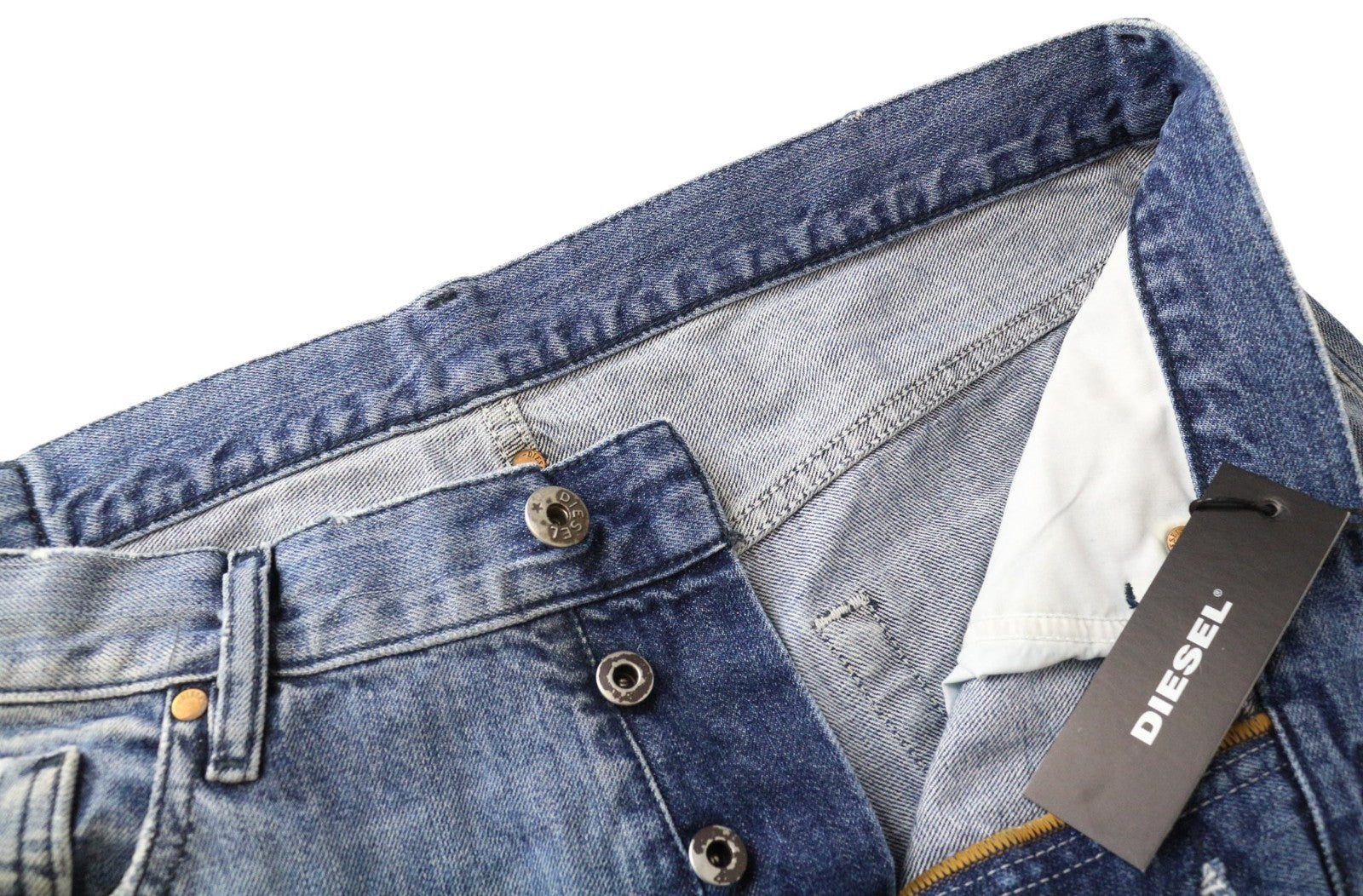 DIESEL Markhy 088AH Men's Jeans W34/L32 Blue Washed Slim Fit 5 Pocket Casual