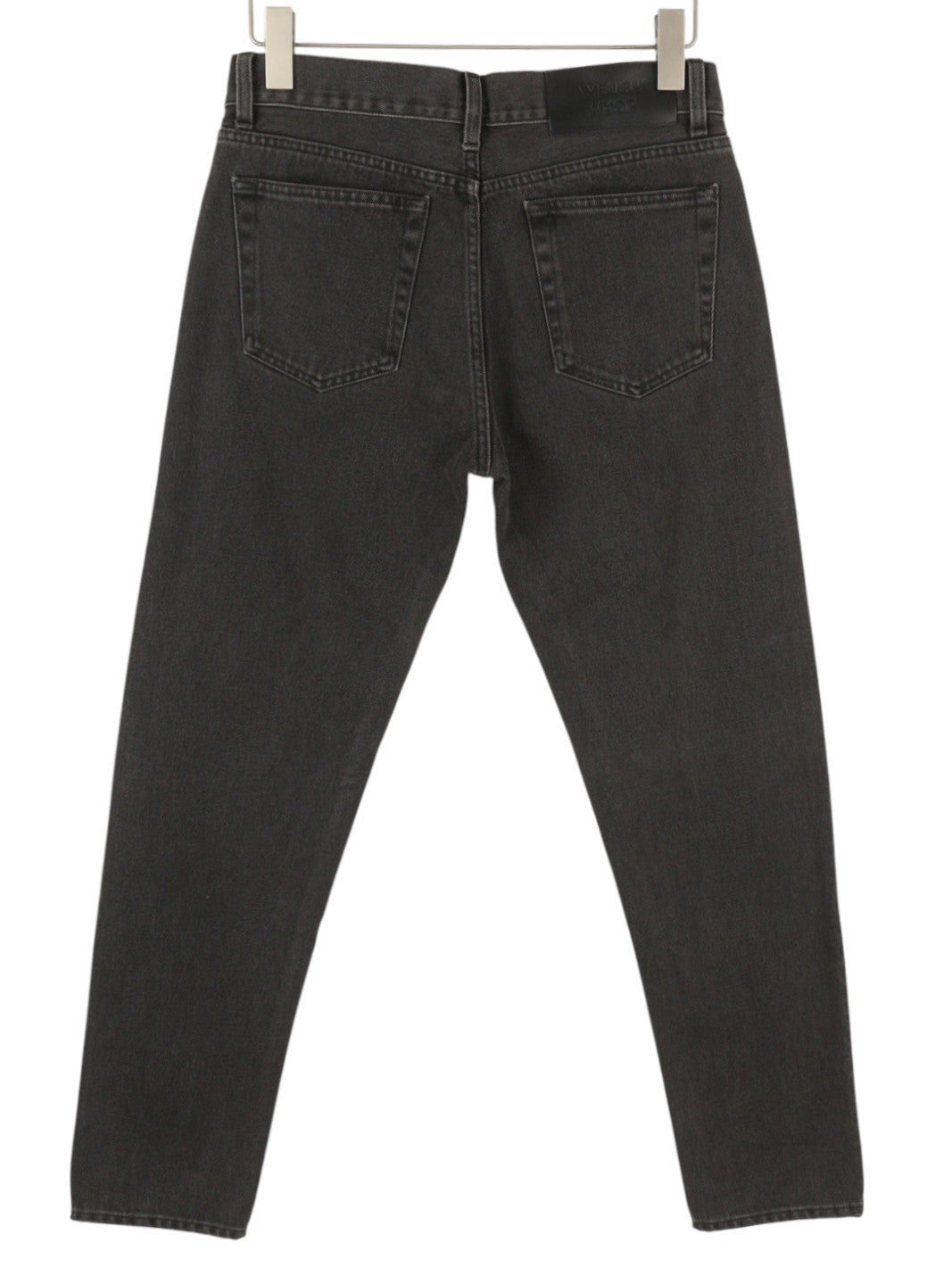 AMBUSH Wksp Slim Fit Denim vyriški džinsai W31 su sagomis, juodi, 5 kišenių dizainu ir logotipu 