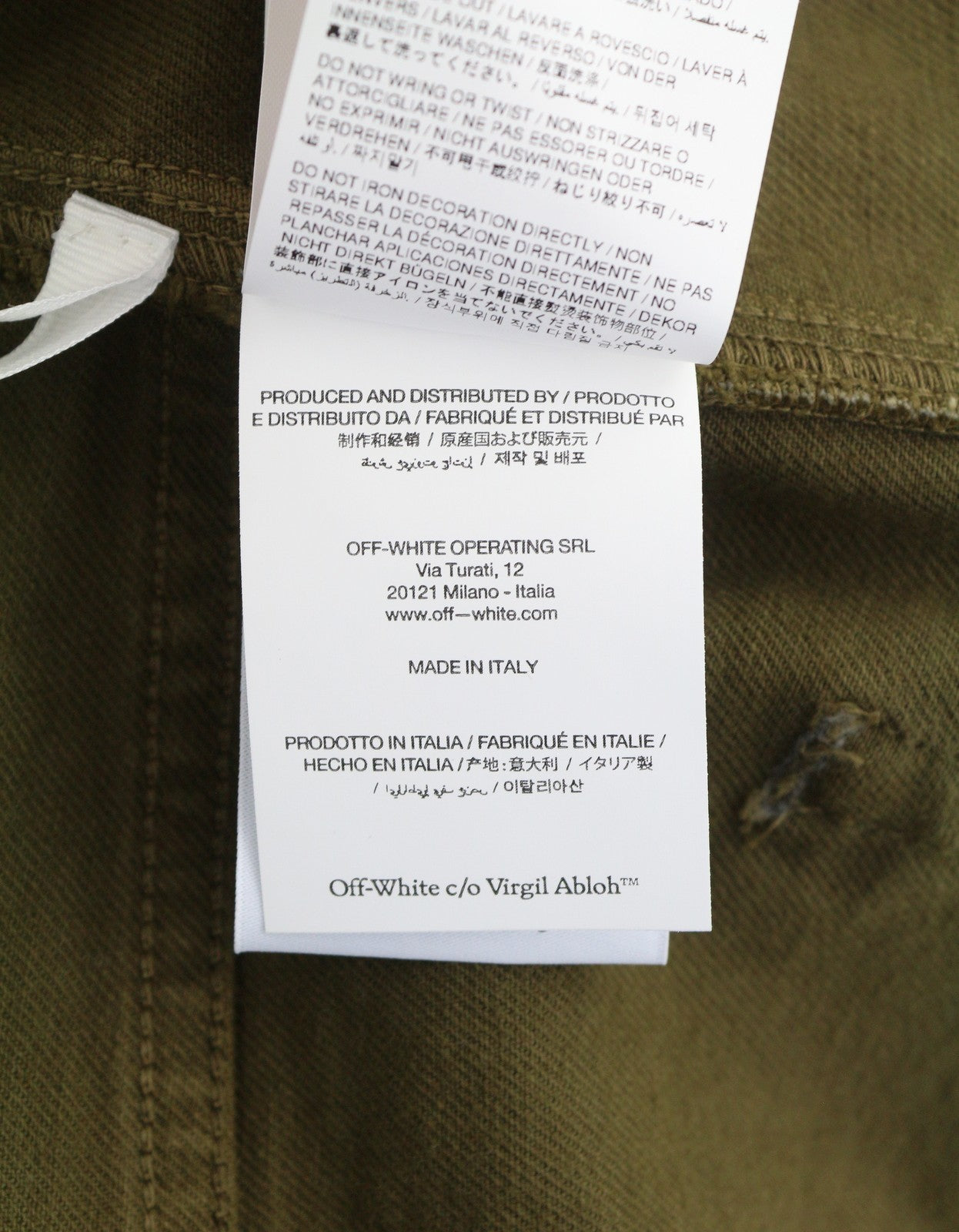 BALTOS VIRGIL ABLOH gotikinės „Drill Relax“ vyriškos džinsinės kelnės W33 rudos spalvos F25 