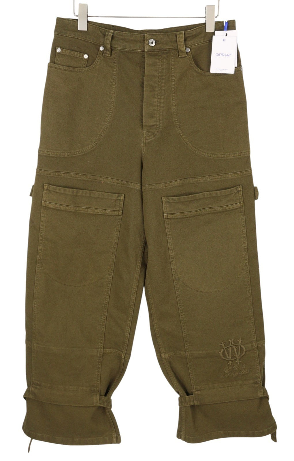 BALTOS VIRGIL ABLOH gotikinės „Drill Relax“ vyriškos džinsinės kelnės W33 rudos spalvos F25 