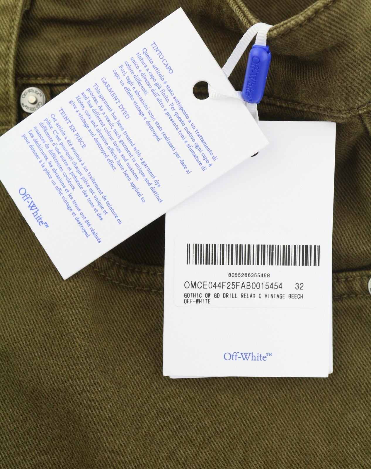 BALTOS VIRGIL ABLOH gotikinės „Drill Relax“ vyriškos džinsinės kelnės W33 rudos spalvos F25 