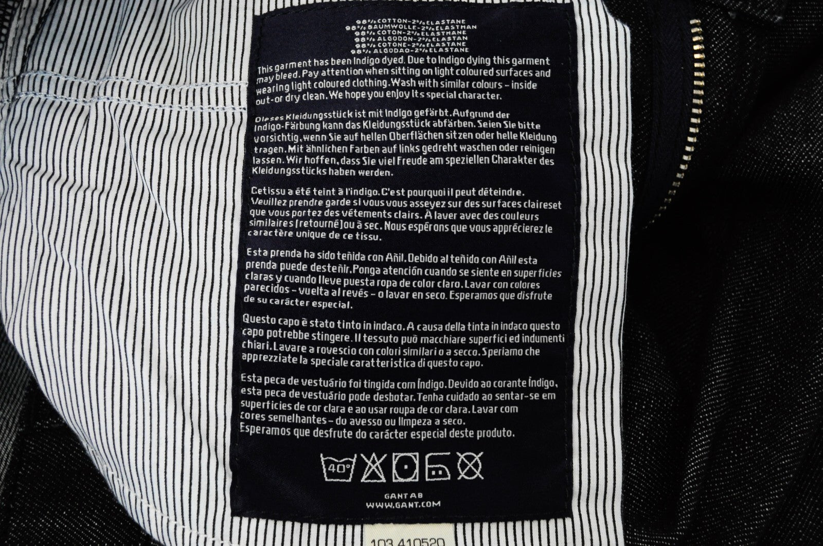 GANT Carol moteriški džinsai W29/L34 mėlyni, įprasto kirpimo, dažyti drabužiais, tamprūs. 