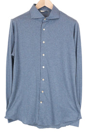 SUITSUPPLY Men's Formal Shirt ~S Blue Extra Slim Pure Cotton Cutaway Collar