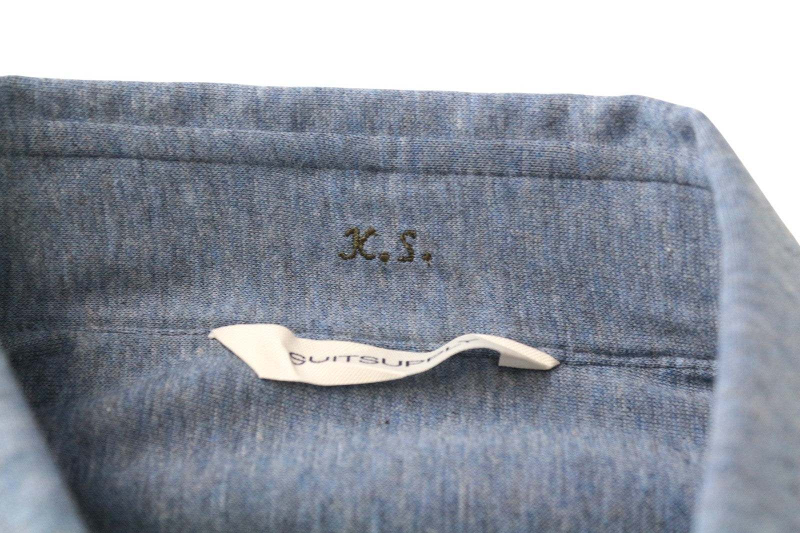 SUITSUPPLY Men's Formal Shirt ~S Blue Extra Slim Pure Cotton Cutaway Collar