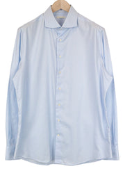 SUITSUPPLY Men's Formal Shirt 43/17 Blue Slim Pure Cotton Cutaway Button Up