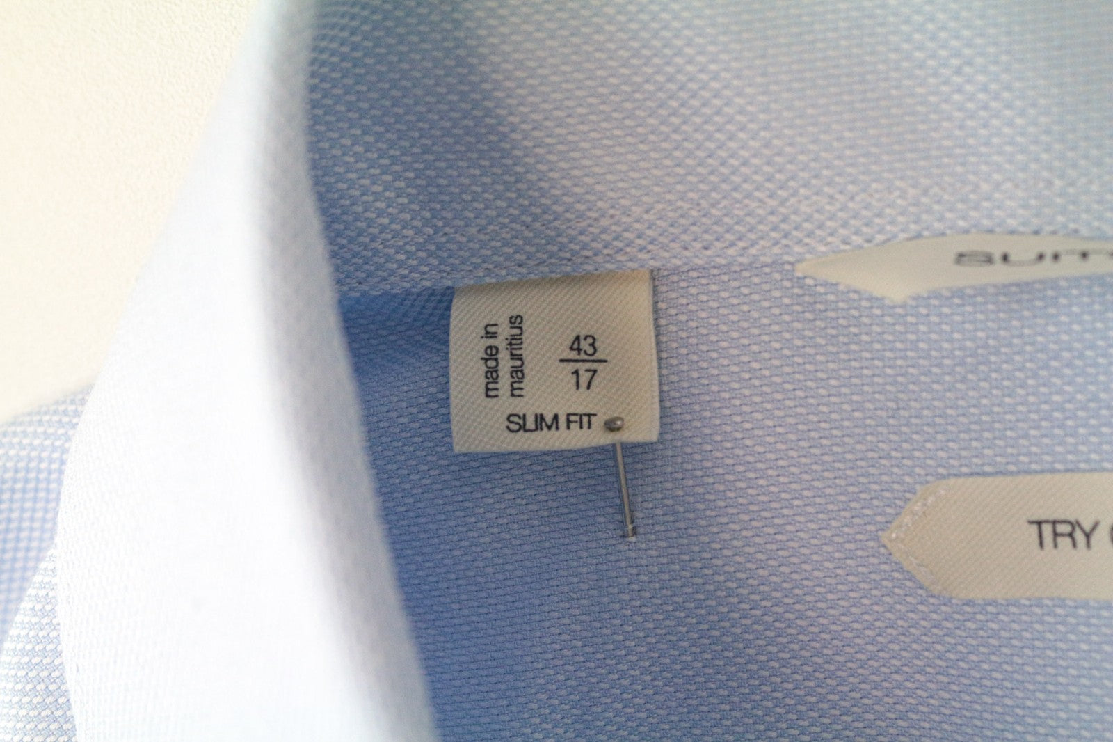 SUITSUPPLY Men's Formal Shirt 43/17 Blue Slim Pure Cotton Cutaway Button Up