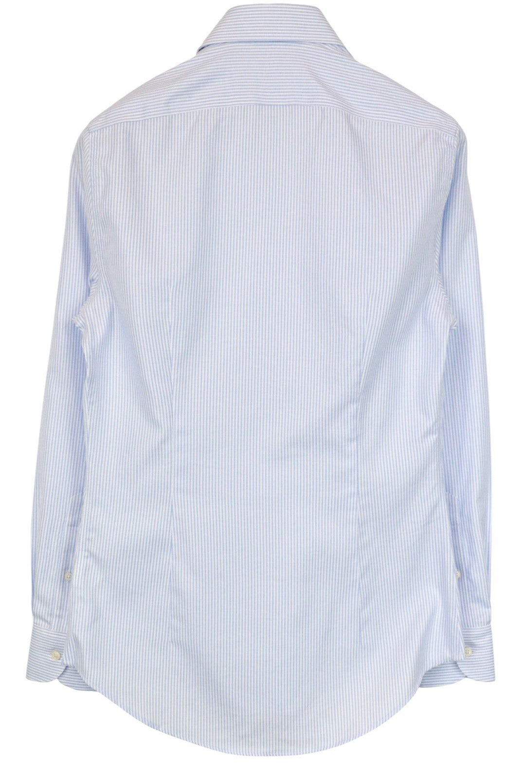 SUITSUPPLY Men's Formal Shirt 37/14 1/2 Striped Blue Slim Pure Cotton Long