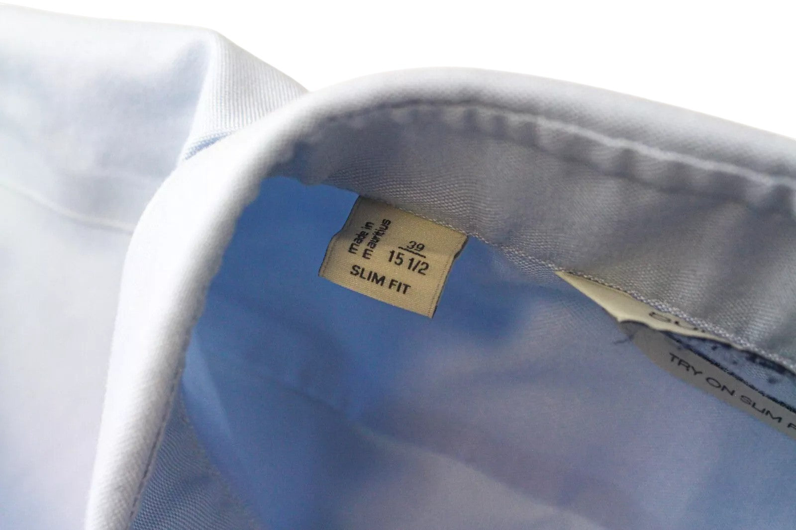 SUITSUPPLY Men's Formal Shirt 39/15 1/2 Slim Blue Pure Cotton Button-Up Long