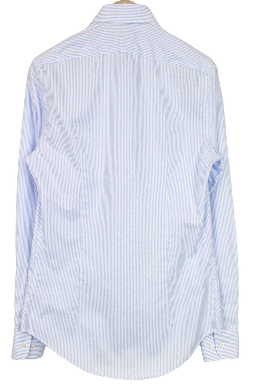 SUITSUPPLY vyriški formalūs marškinėliai, 38L/15L, mėlyni dryžuoti, ploni, grynos medvilnės, ypač ploni 