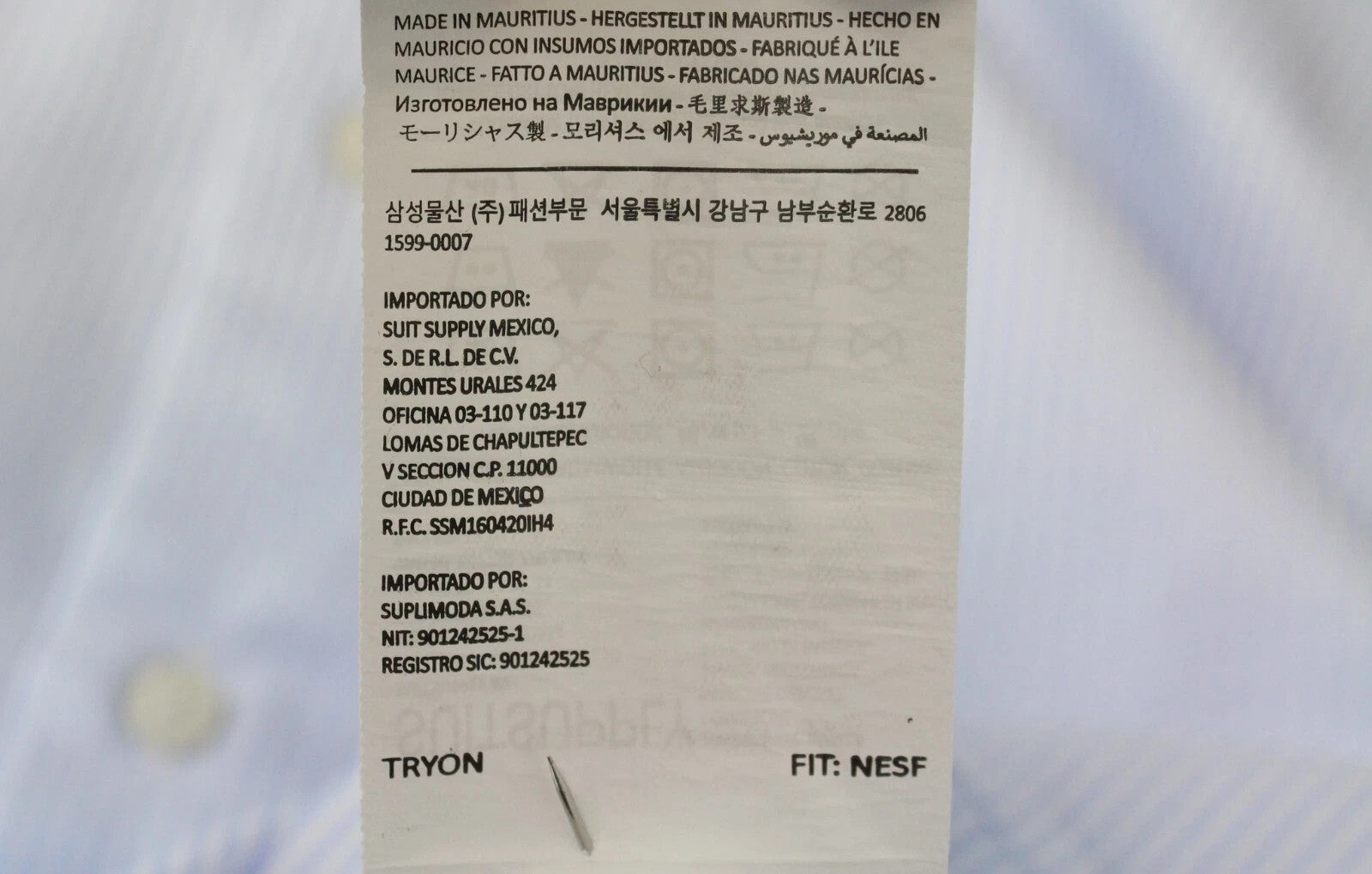 SUITSUPPLY vyriški formalūs marškinėliai, 38L/15L, mėlyni dryžuoti, ploni, grynos medvilnės, ypač ploni 